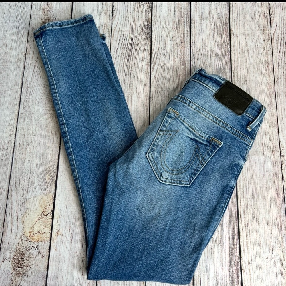 True Religion Audrey Mid Rise Slim Boyfriend Jeans 24